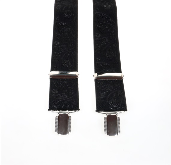 Schwarzes elastisches Kaschmir-Hosenträger