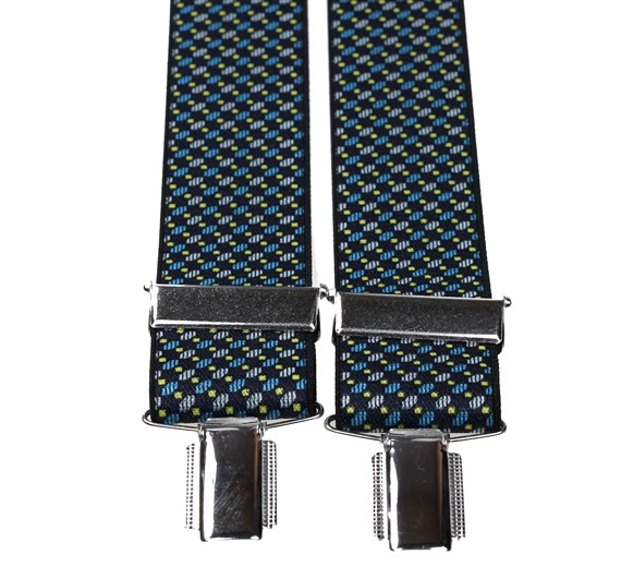 Elastische Hosenträger mit blauem Muster
