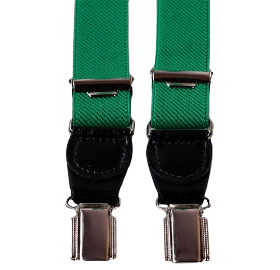 Schmale Elastische Hosenträger aus grünem Andalusien-Leder