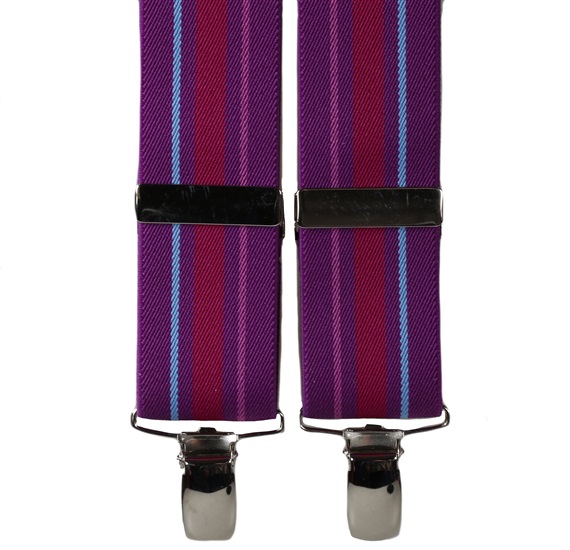 Elastische Hosenträger Magenta Streifen