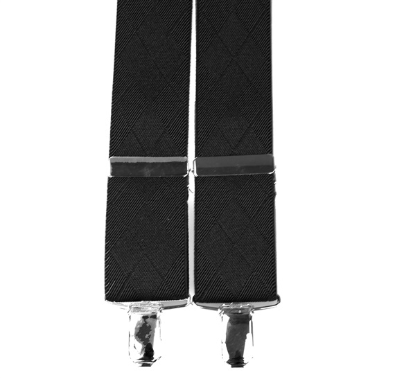 Schwarzes Elastisches Hosenträger mit Rauten