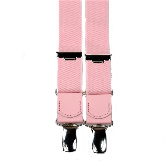 Elastische Kinder Hosenträger Rosa Leder
