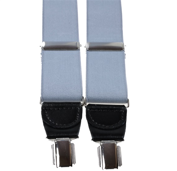 Elastische Hosenträger aus Grauem Leder