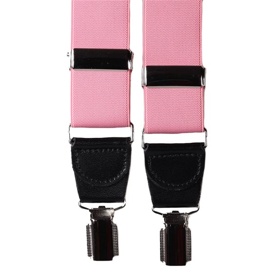 Elastische Hosenträger in Rosa-Leder