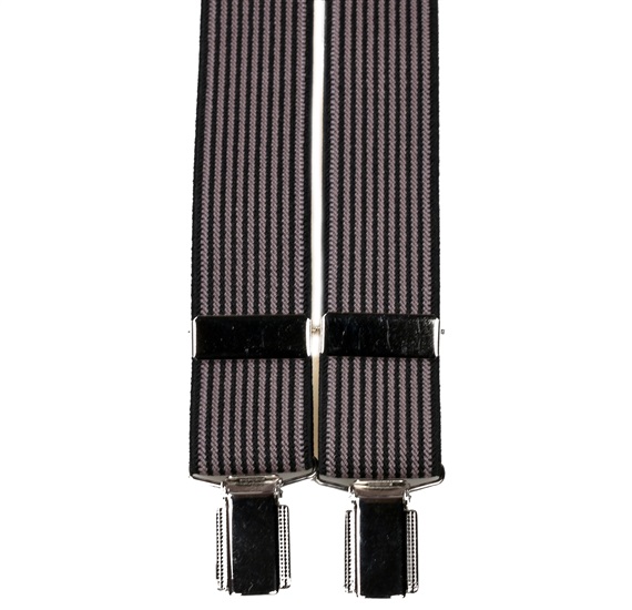 Elastische Hosenträger Schwarz und Marderstreifen