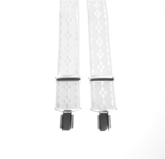 Elastische Hosenträger mit weißen Rauten