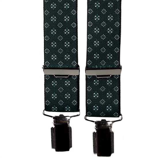 Dunkelgrünes Elastisches Hosenträger mit Muster