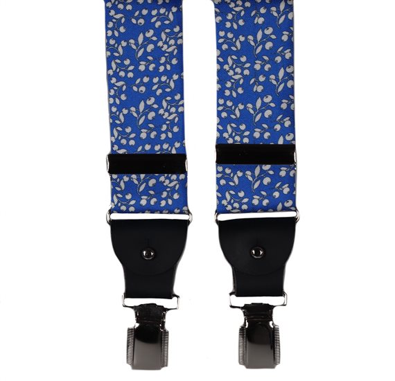 Blauer Blumen Seiden Hosenträger