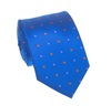Blaukrawatte mit orangen und lila Punkten