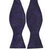 Schwarze Fliege mit lila Paisleymuster