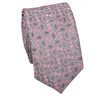 Schmale Graue Paisley-Rosa Krawatte