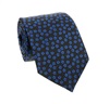 Schwarze Krawatte mit blauen Blumen