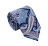 Krawatte aus himmelblauer und marineblauer Seide mit Paisleymuster