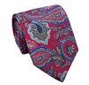 Krawatte und Einstecktuch Fuchsia aus Naturseide mit Paisleymuster