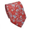 Krawatte und Einstecktuch Rot Ziegel Seide mit Paisleymuster