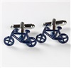 Fahrrad-Manschettenknöpfe Blaue Silhouette