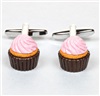 Rosa Cupcake Manschettenknöpfe