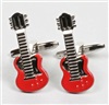 Rote Gitarrenmanschettenknöpfe