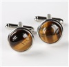 TIGER EYE OCKER MANSCHETTENKNÖPFE