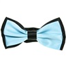 Fliege aus zweifarbigem Satin in Himmelblau und Schwarz