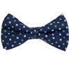 Fliege und Einstecktuch in Marineblau mit Blumen