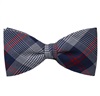 Fliege und Einstecktuch Prinz von Wales Blau und Rot