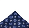 Blauer Seiden Einstecktuch mit Blumen