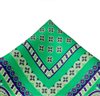Grünes Seiden-Taschentuch mit lila Paisley-Muster