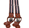 Elastische Schmale Hosenträger aus Leder mit grauen und orangefarbenen Streifen