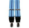Elastische blaue Hosenhalter aus Leder mit marineblauen Streifen