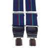 Elastische Hosenträger aus Marineblauem Leder mit Streifen