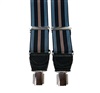 Elastische Hosenträger aus Marineblauem Leder mit Blauen und Braunen Streifen