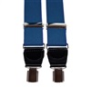 Elastische Hosenträger aus blauem Leder mit grünen Flecken