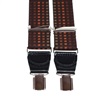 Elastische Hosenträger aus dunkelbraunem Leder mit Quadraten
