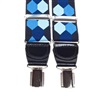 Elastische Hosenträger aus blauem Leder mit Sechsecken