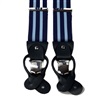 Elastische Hosenträger aus Leder mit dunkelblauen und himmelblauen Streifen