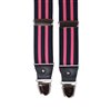 Elastische Hosenträger mit rosa Streifen aus Leder