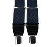 Elastische Hosenträger aus Leder mit marineblauen Rauten