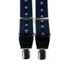 XXL Hosenträger aus Leder mit Lilienmuster in Marineblau
